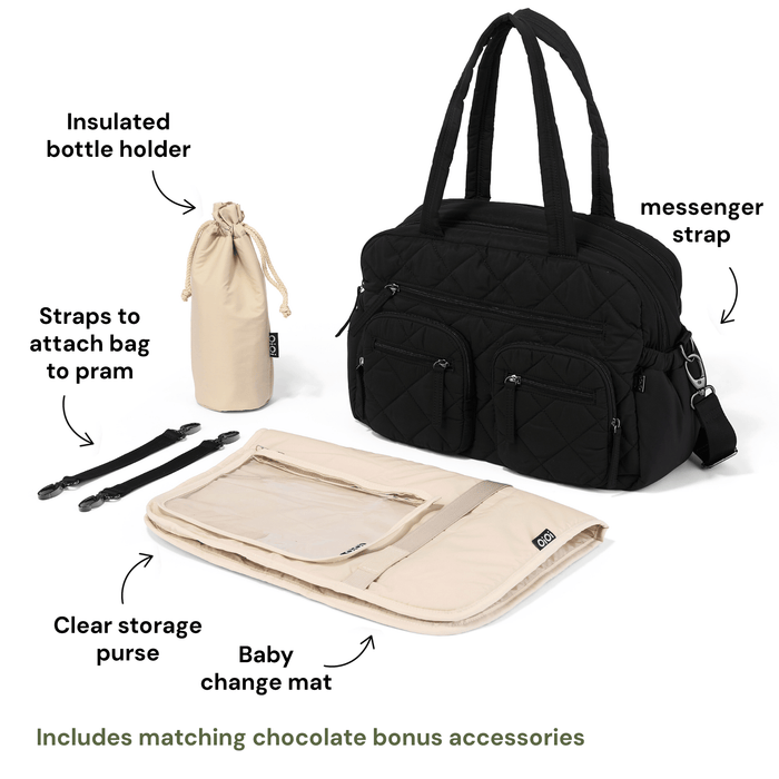 Carry All Nappy Bag - Puffy Chocolate Quilt