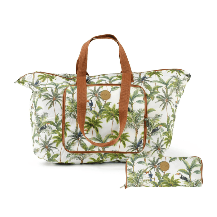 Fold-Up Tote - White Tropical