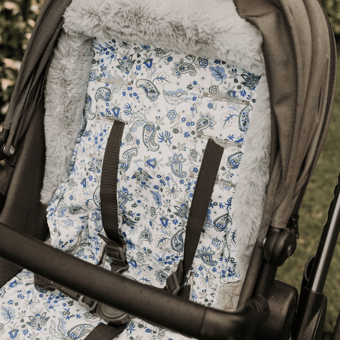 Cozy Fleece Pram Liner - Blue Paisley (PRE-ORDER FOR LATE MAY DELIVERY)