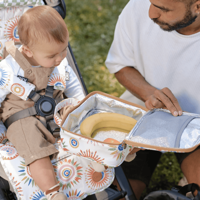 Reversible pram liner - Sunburst/Green Check (PRE-ORDER FOR LATE JANUARY DELIVERY)