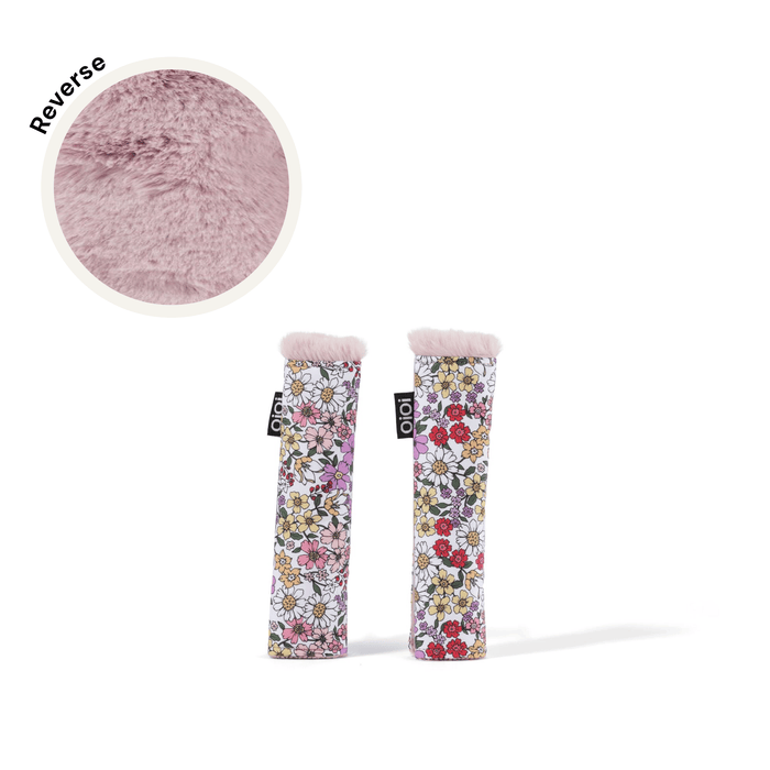 Reversible Pram Harness Cover Set - Daisy/Faux Fur