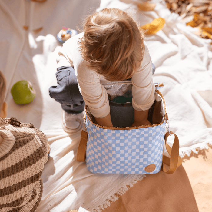 Insulated Lunch Bag Bundle - Blue Check