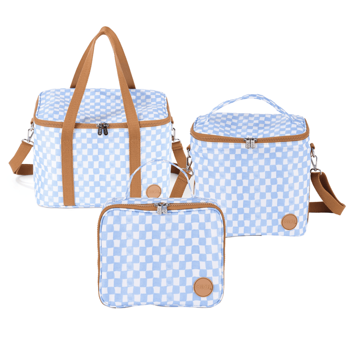 Insulated Lunch Bag Bundle - Blue Check