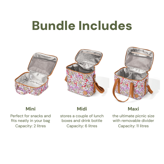 Insulated Lunch Bag Bundle - Daisy