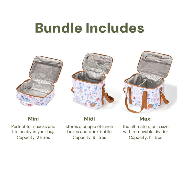 Insulated Lunch Bag Bundle - Mediterranean