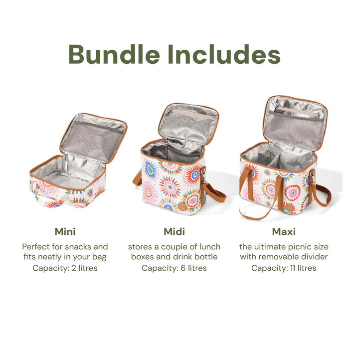 Insulated Lunch Bag Bundle - Sunburst