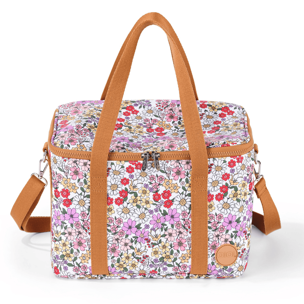 Maxi Insulated Lunch Bag in Daisy by OiOi Floral Cooler Bag Strap