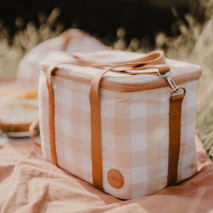 Maxi Insulated Lunch Bag - Beige Gingham