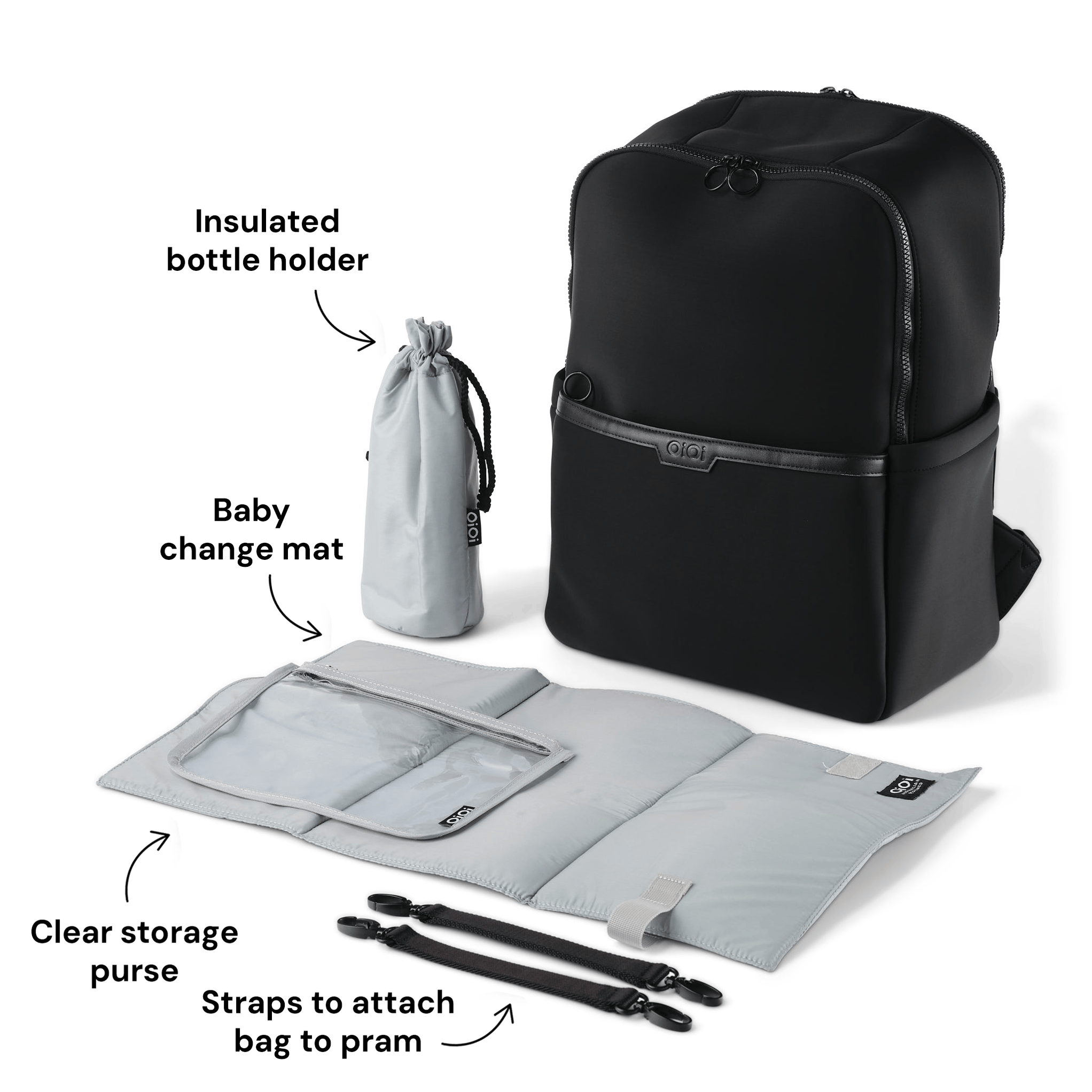 Neoprene Nappy Bag - Multitasker Nappy Backpack | OiOi