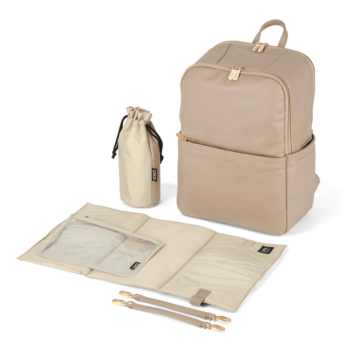 Multitasker Nappy Backpack - Oat Vegan Leather