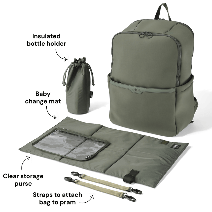 Multitasker Nappy Backpack - Sage Neoprene