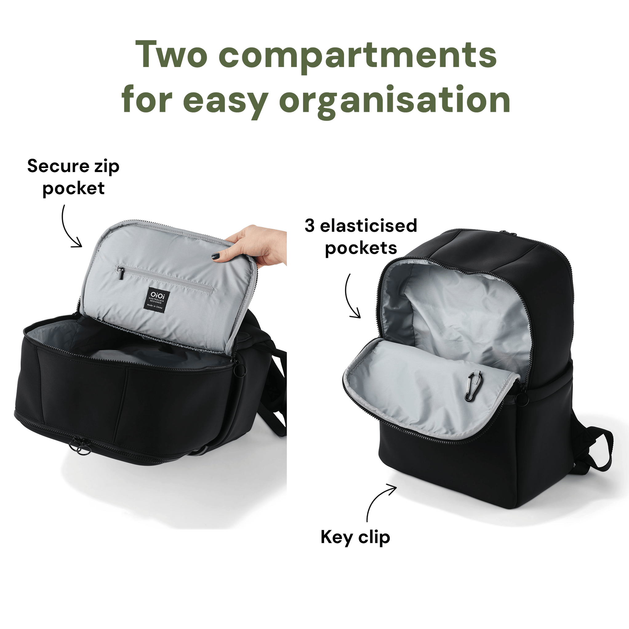 Multitasker Nappy Backpack - Black Weatherproof — OiOi