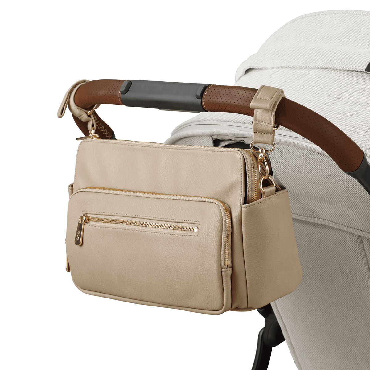 Multitasker Pram Caddy - OatVegan Leather — OiOi