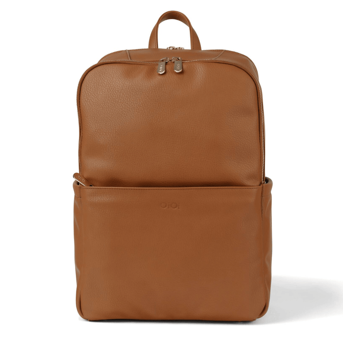 Multitasker Nappy Backpack - Chestnut Brown Vegan Leather