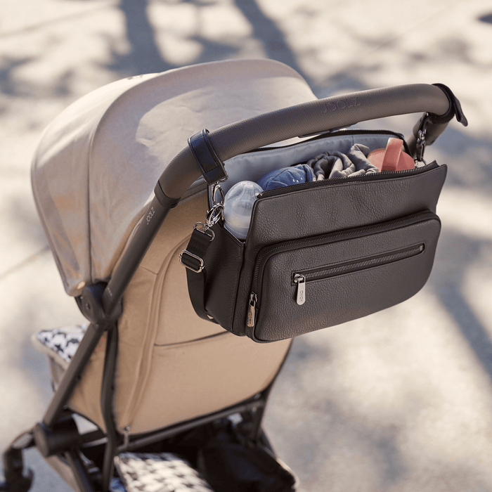 Multitasker Pram Caddy - Black Vegan Leather