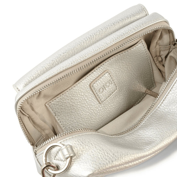 Playground Cross-Body Bag - Metallic Silver Dimple Vegan Leather