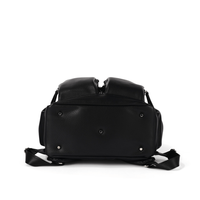 Signature Nappy Backpack - Black Dimple Vegan Leather