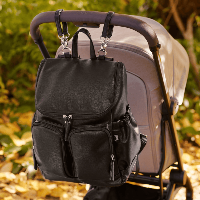 Signature Nappy Backpack - Black Dimple Vegan Leather