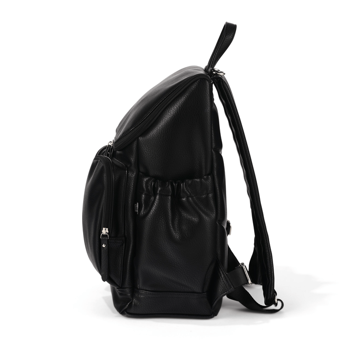 Signature Nappy Backpack - Black Dimple Vegan Leather