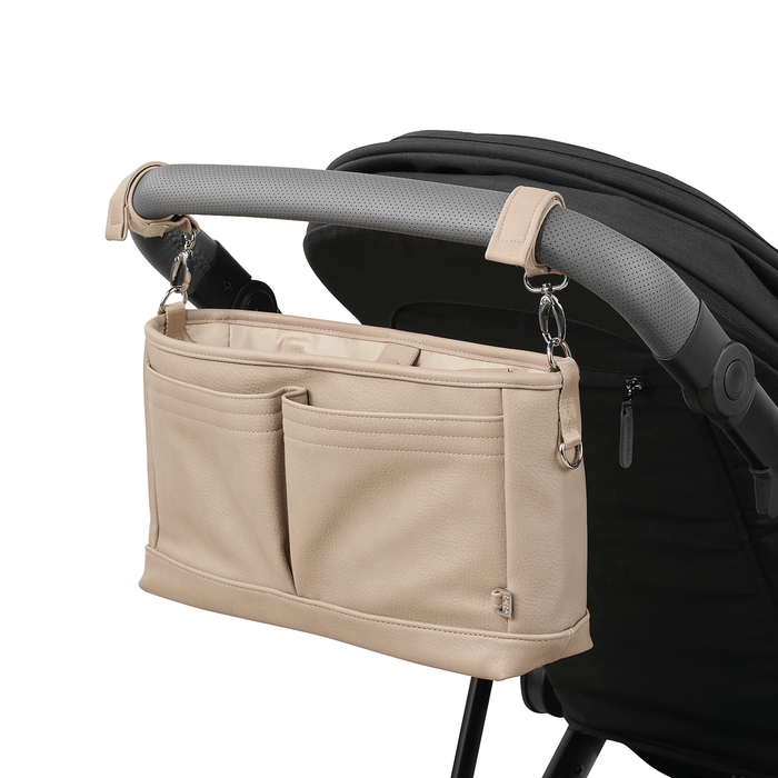 Signature Pram Caddy - Oat Dimple Vegan Leather