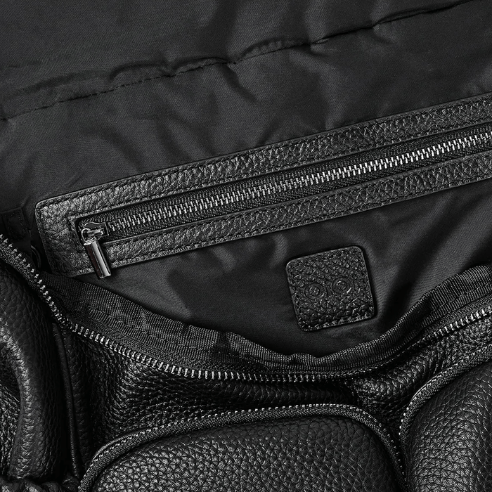 Signature Nappy Backpack - Jet Black Genuine Leather