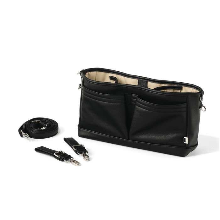 Signature Pram Caddy - Black Dimple Vegan Leather