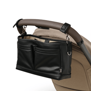 Oioi Signature Pram Caddy - Black Vegan Leather
