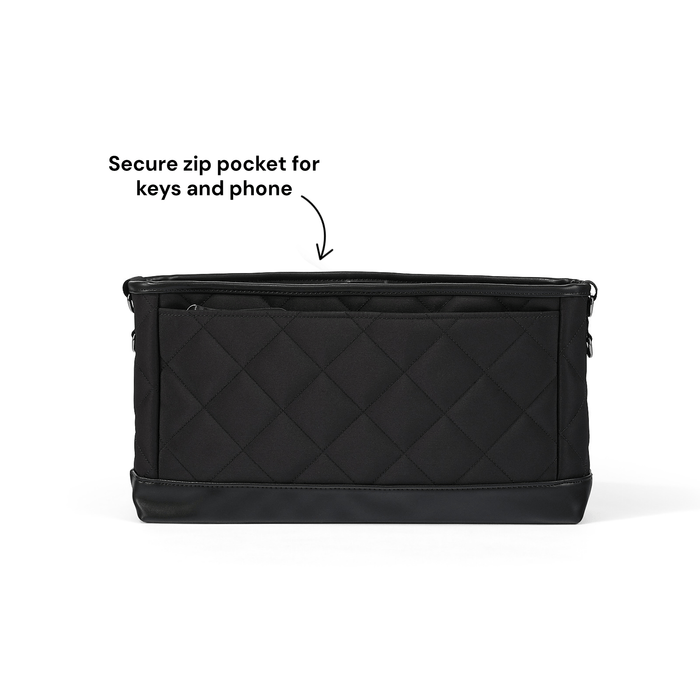Signature Pram Caddy - Black Diamond Quilt Nylon