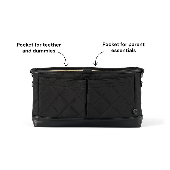 Signature Pram Caddy - Black Diamond Quilt Nylon