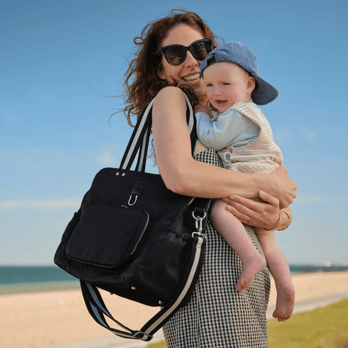 Triple Tote Nappy Bag - Black Nylon