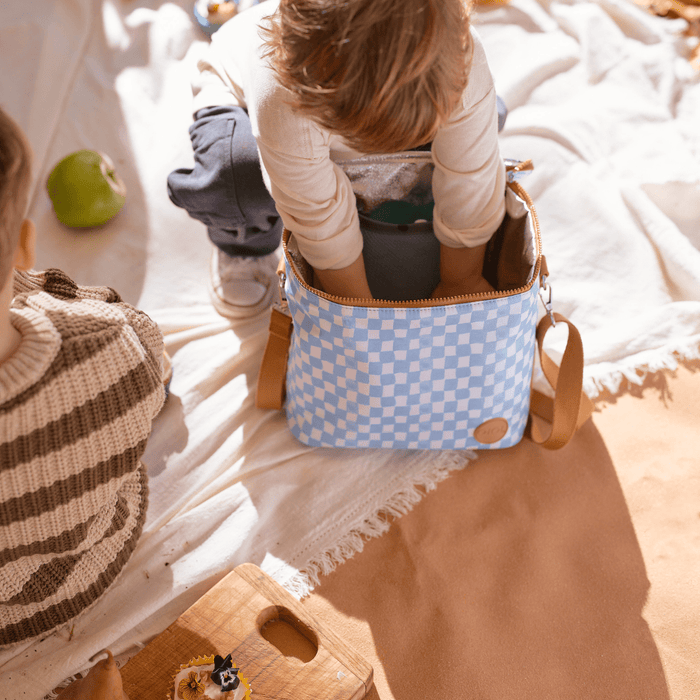 Midi Insulated Lunch Bag/Pumping Bag - Blue Check