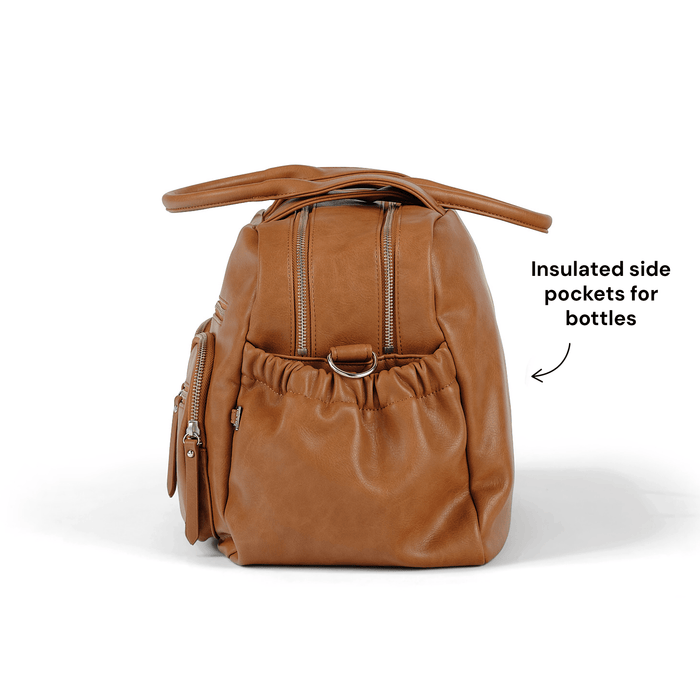 Carry All Nappy Bag - Tan Vegan Leather